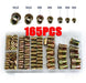 165PCS Carbon Steel Rivet Nut Insert set with various sizes M3 to M12 in a storage box.