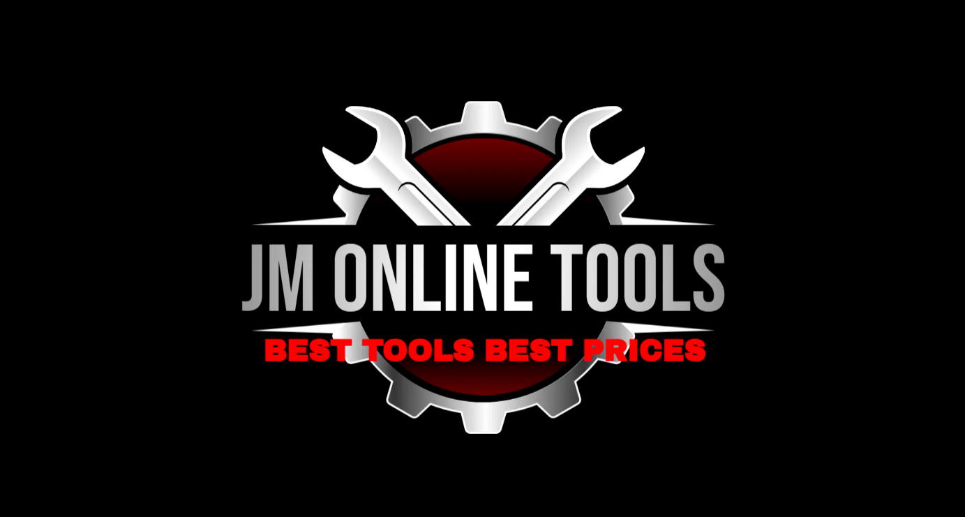 JM Online Tools logo with gears and wrenches, featuring the slogan "Best Tools Best Prices" in red text.