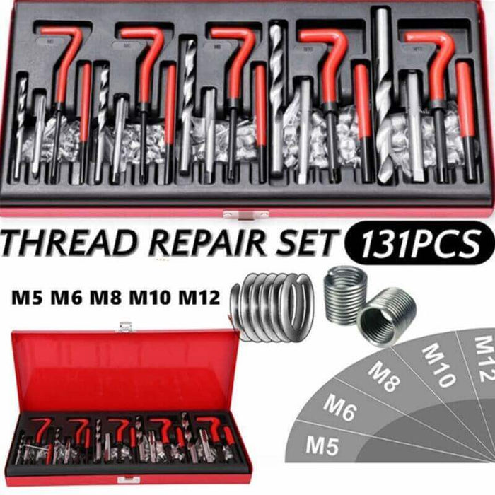 131pc Thread Repair Kit Helicoil Repair Kit M5 M6 M8 M10 M12