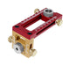 2-in-1 drill guide doweling jig in red and gold with adjustable settings for precise screw punch locating.