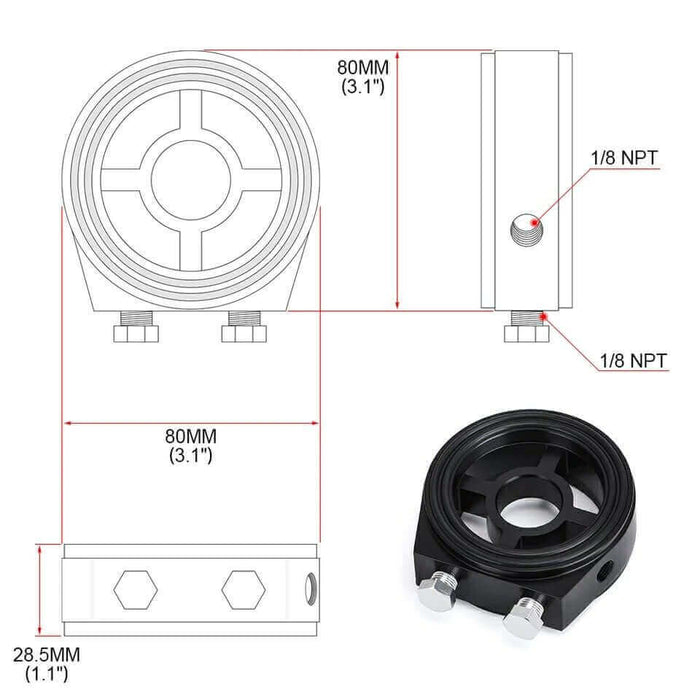 Oil filter cooler sandwich attachment