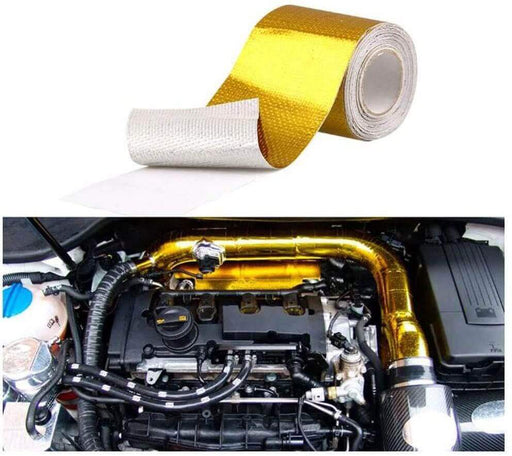 Heat Wrap Reflective Tape for High Temp Shielding Description 5m x50mm Silver or Gold