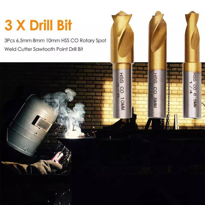 Spot Weld removal Drill Sheetmetal Bit Set 3pc