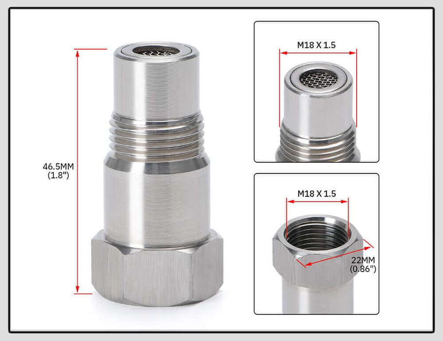 Oxygen O2 Sensor Spacer Stainless steel M18X1.5