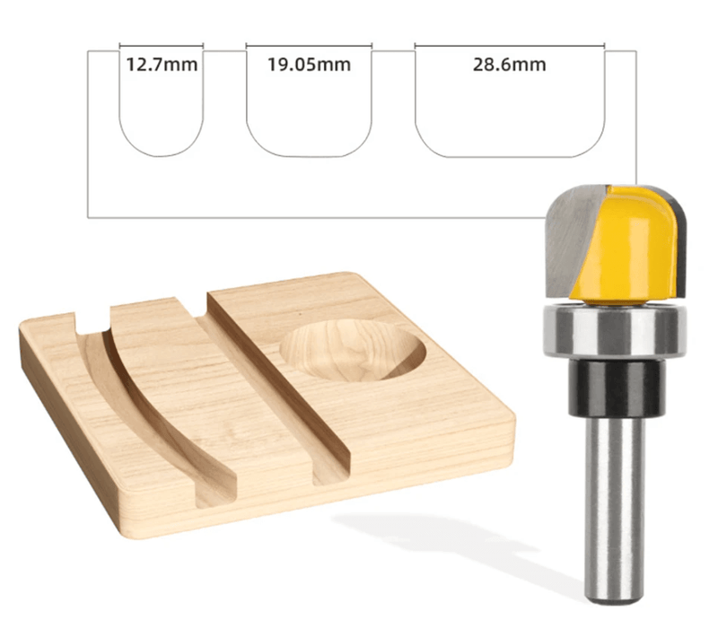 3pc Round Nose Bowl Tray router bit set.