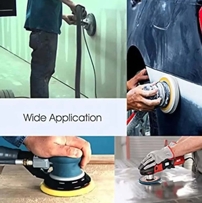 Wide application of 125mm sanding discs in various sanding projects, showcasing versatility for automotive and woodworking tasks.