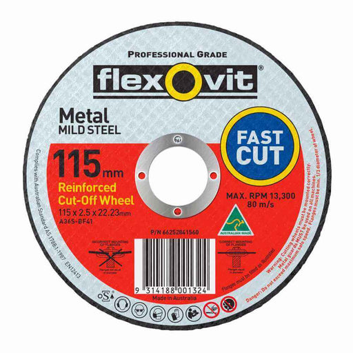 115 x 2.5 x 22mm Cut Off Disc Metal and Mild Steel-Each