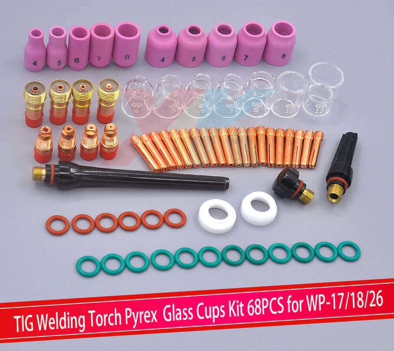 ULTIMATE 68pc Pyrex glass cup ceramic Welding Starter kit WP17/18/26$85.95
