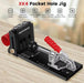 45-Piece 9.5mm three-hole pocket hole jig kit with adjustable depth design and sturdy toggle clamp for woodworking projects.