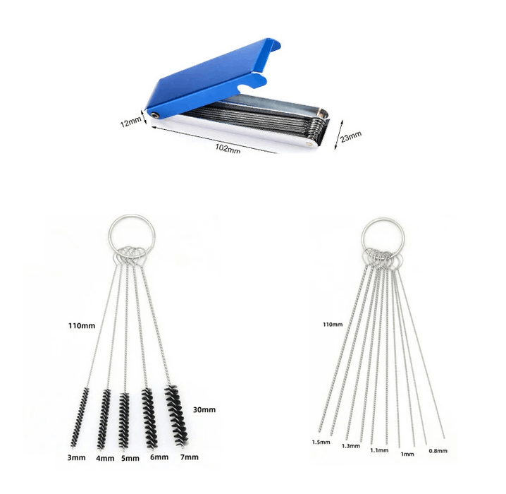 Carburetor Carbon Dirt Jet Removal Cleaning Needles Brush set