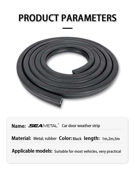 2m Car Door Rubber Seal Strip Universal Soundproof Sealing Strips with Side Bulb