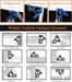 Illustrations of various measurement angles and uses for a combination rafter square, including depth and leveling measurements.