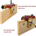 Woodworking 3-in-1 Doweling Jig Kit showing drilling instructions for 8mm and 15mm holes in wood.