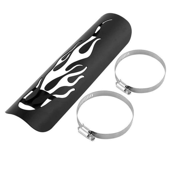 Motorbike Exhaust heat shield Black/Silver