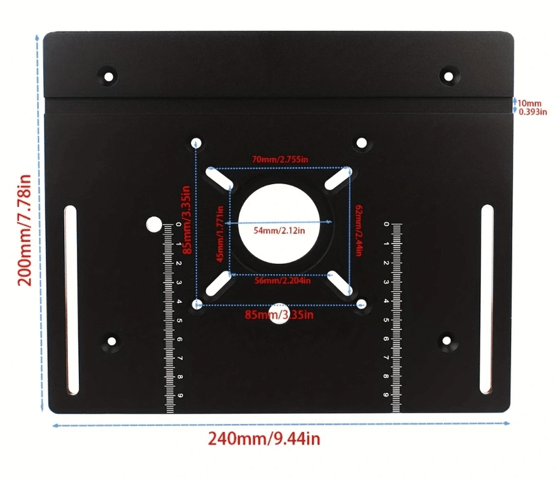 Aluminium Router Table Insert Plate