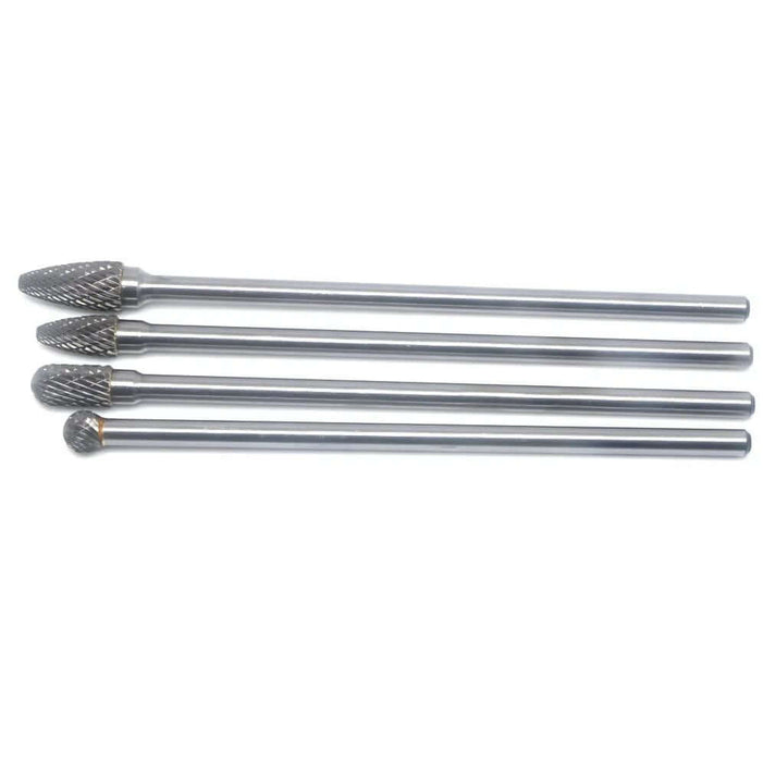 Burr 1/4" x 6" x 150mm Long Carbide Cutter Burrs 4pc