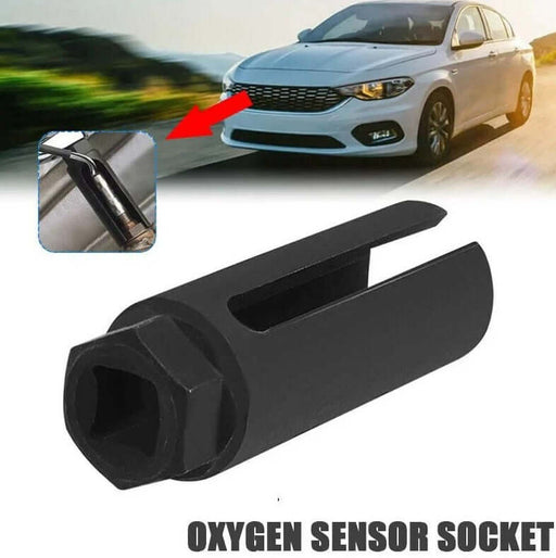 Oxygen Sensor Socket 22mm 7/8" Lambda Tool for Heated and Unheated Sensors with 1/2" Drive in Blackened Chrome Vanadium Steel