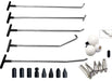 Replaceable head kit for car body repair tool, including rods and interchangeable heads for dent removal.