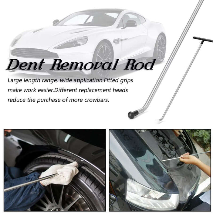 Paintless dent removal rods showcasing durability and versatile application for effective car body repairs.