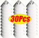 30PCS disposable paint cone strainers stacked for fine mesh filtration in painting projects.
