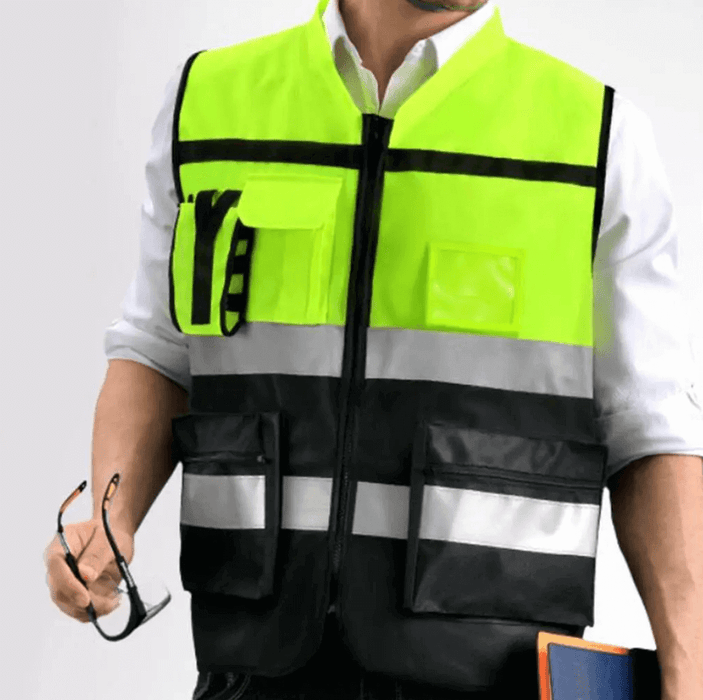 High Visibility Yellow Reflective Safety Vest with Reflective Strips