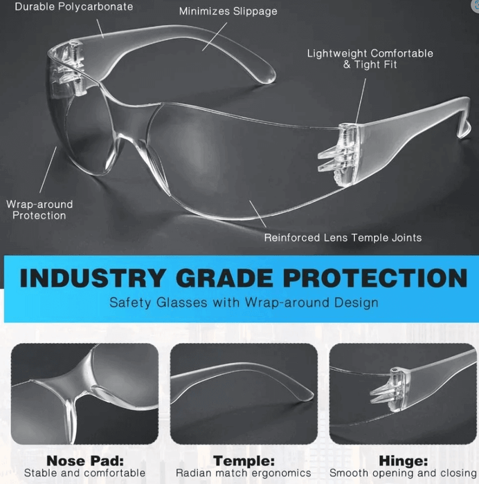 Clear Safety Glasses Protective Eyewear