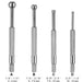 "4 Pcs Full-Ball Small Bore Hole Precision Gauge Set in metal finish with size specifications for measuring bores"