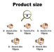 Product sizes of 75Pcs Manganese Steel Spring Driven Hose Clamp showing diameters and quantity for each size.