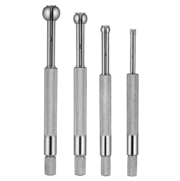 4-piece full-ball small bore hole precision gauge set for measuring inside diameters, made of metal with a durable design.