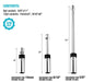 DURATECH 3-piece Magnetic Swivel Spark Plug Socket Set with 3/8" Drive, showing 5/8", 14MM, and 9/16" sockets with dimensions.