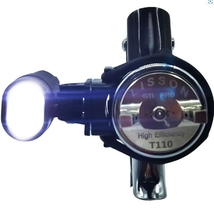 USB rechargeable spray gun light with high efficiency design and built-in LED for precise application.