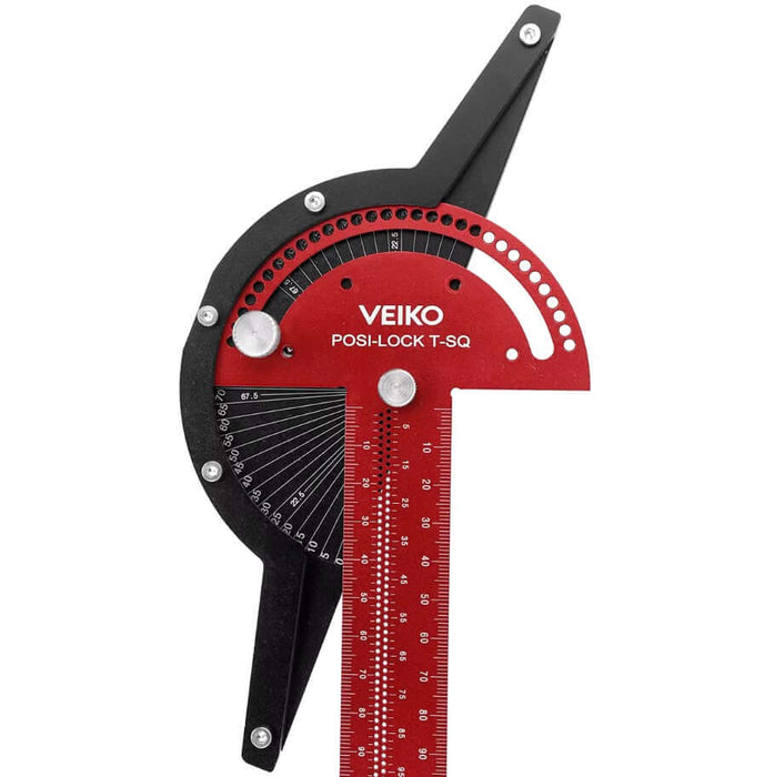 300mm Angle Positioning T Square Posi Lock Ruler with adjustable nut and laser-engraved edges for precise angle measurement.