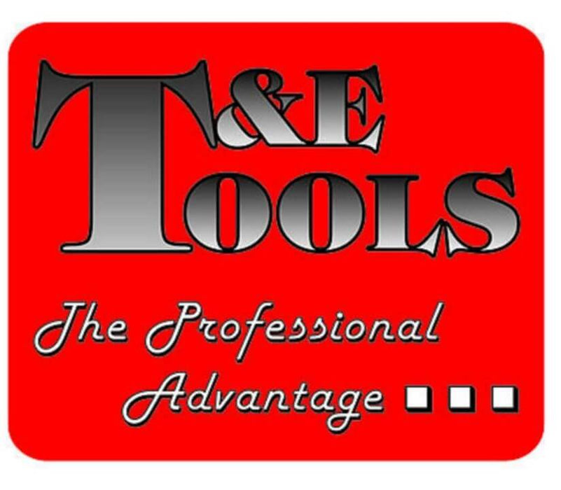 T&E Tools logo with red background and slogan "The Professional Advantage" in gray text