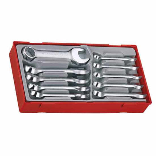 Teng Tools 10pc Stubby Combination Spanner Set 10-19mm - TC-Tray