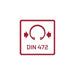 Icon representing DIN 472 standard for circlips on a white background.