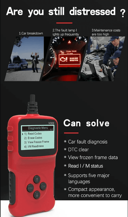 OBD2 Scanner Professional Auto Engine System Diagnostic Code Reader