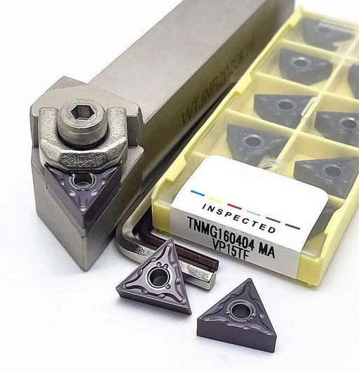 External Turning Tool Holder with 10 Carbide Inserts for ISO Standards