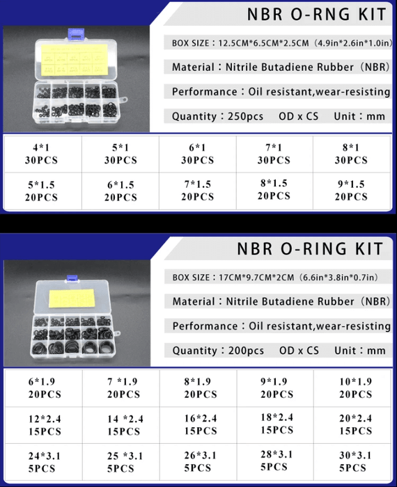 O-ring repair oil-resistant gasket combination kit 450pc