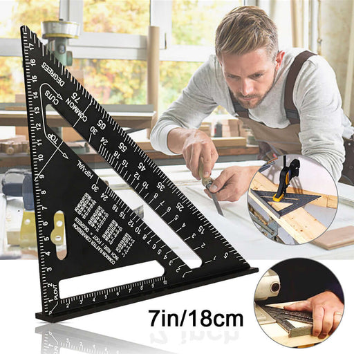 7'' Triangle Aluminum speed square - Angle finder Protractor